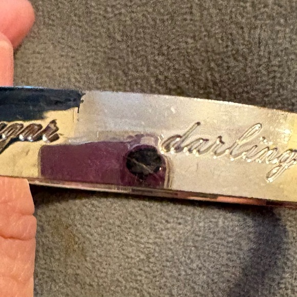 Kate Spade New York ♠️ Endearing Idioms "Be Mine” Silver Tone Bangle Bracelet - Picture 6 of 8